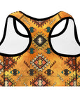 Golden Aztec Padded Sports Bra