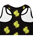 Green Neon Cactus Padded Sports Bra
