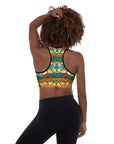 Mustard Aztec Padded Sports Bra