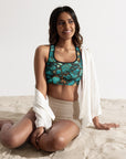 All Turquoise Padded Sports Bra