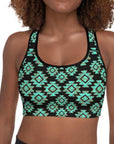 Turquoise Aztec Sports Bra