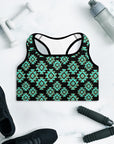 Turquoise Aztec Sports Bra