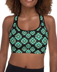 Turquoise Aztec Sports Bra