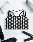 White Aztec Padded Sports Bra