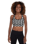 White Aztec Padded Sports Bra