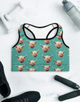 Highland Cow Sports Bra