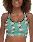 Highland Cow Sports Bra