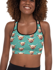 Highland Cow Sports Bra