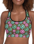 Pink Turquoise Cowgirl Sports Bra
