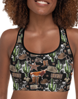Cowboy Collage Sports Bra