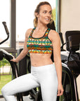 Mustard Aztec Padded Sports Bra