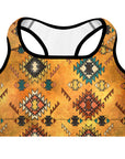 Golden Aztec Padded Sports Bra
