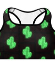 Neon Cactus Padded Sports Bra
