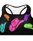All Neon Hat Padded Sports Bra