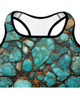 All Turquoise Padded Sports Bra