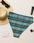 Yeehaw Teal Aztec Blanket Print Bikini Bottom