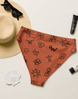 Yeehaw Brown Cattle Brands Bikini Bottom