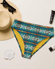 Yeehaw Teal Aztec Blanket Print Bikini Bottom