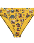 Yeehaw Vintage Cowboy Collage Mustard Bikini Bottom