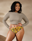 Yeehaw Vintage Cowboy Collage Mustard Bikini Bottom