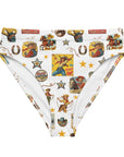 Yeehaw Vintage Cowgirl Collage White Bikini Bottom