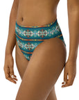 Yeehaw Teal Aztec Blanket Print Bikini Bottom