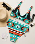 Yeehaw Turquoise Orange Aztec Bikini