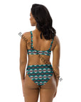 Yeehaw Teal Burgandy Aztec Bikini