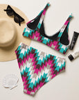 Yeehaw Turquoise Pink Aztec Bikini