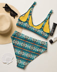 Yeehaw Teal Aztec Blanket Print Bikini