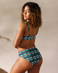 Yeehaw Teal Burgandy Aztec Bikini