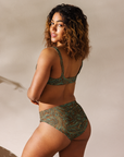 Yeehaw Turquoise Tooled Leather Print Bikini