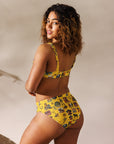 Yeehaw Vintage Cowboy Collage Mustard Bikini