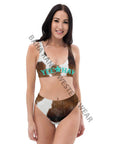Yeehaw Brown Cow Print Bikini