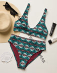 Yeehaw Teal Burgandy Aztec Bikini