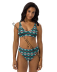 Yeehaw Teal Burgandy Aztec Bikini