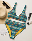 Yeehaw Teal Aztec Blanket Print Bikini