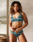 Yeehaw Teal Burgandy Aztec Bikini