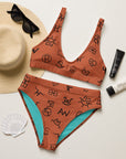 Yeehaw Brown Cattle Brands Bikini