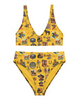 Yeehaw Vintage Cowboy Collage Mustard Bikini