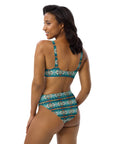 Yeehaw Teal Aztec Blanket Print Bikini