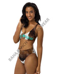 Yeehaw Brown Cow Print Bikini