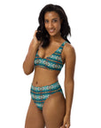 Yeehaw Teal Aztec Blanket Print Bikini