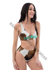 Yeehaw Brown Cow Print Bikini