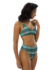 Yeehaw Teal Aztec Blanket Print Bikini