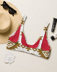 Yeehaw Bold Brown Aztec Bikini Top