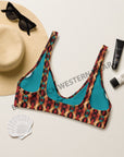 Yeehaw Rust Aztec Bikini Top