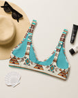 Yeehaw Turquoise Teepee Bikini Top