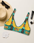 Yeehaw Turquoise Aztec Bikini Top