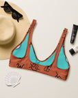 Yeehaw Brown Cattle Brands Bikini Top